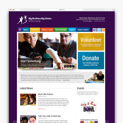 Big Brothers Big Sisters website design